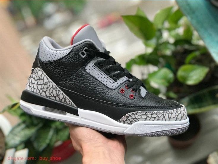 کتونی بچه گانه نایک ایر جردن ۳ طوسی مشکی Nike Air Jordan 3