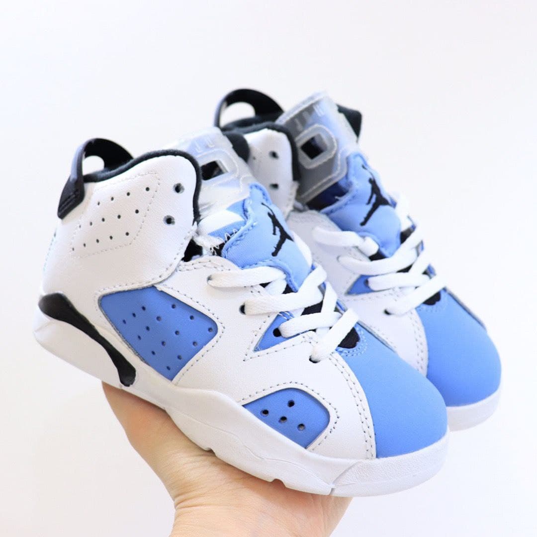 کتونی بچه گانه نایک ایر جردن ۶ آبی سفید Nike air jordan 6