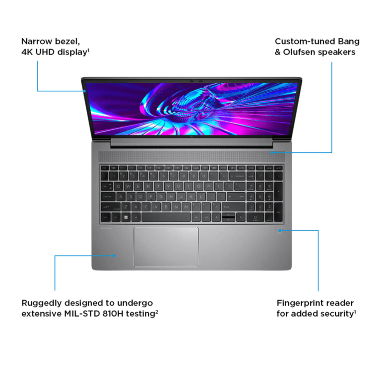 لپ تاپ 4K اچ پی 15.6 اینچ HP Zbook Power G9 | i7-12800H | 16 D5 | 512 | 8G RTX A2000 — تصویر ۲