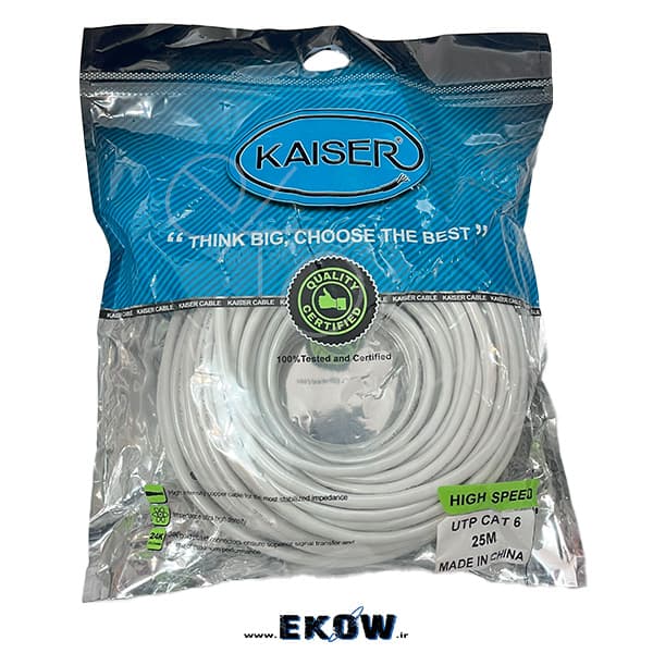 کابل شبکه kaiser متراژ 25 متر مدل CAT6