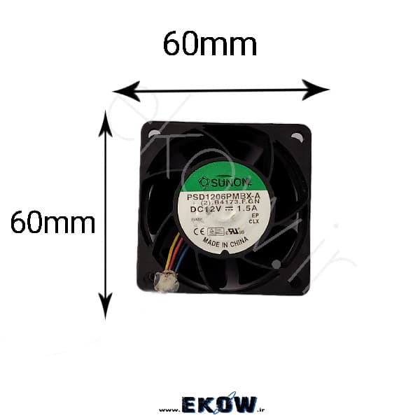 فن 6*6 SUNON 12v (فن SUNON PSD1206 PMBX-A 12V 1.5A ) — تصویر ۲