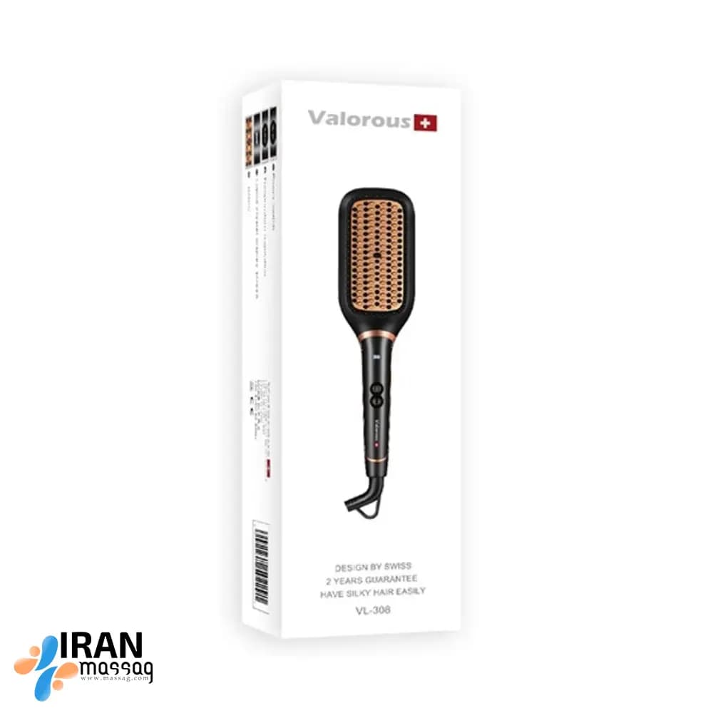 برس حرارتی ولروس مدل VL-308 | صاف‌کننده حرفه‌ای مو با صفحه سرامیکی و گرمایش سریع — تصویر ۲