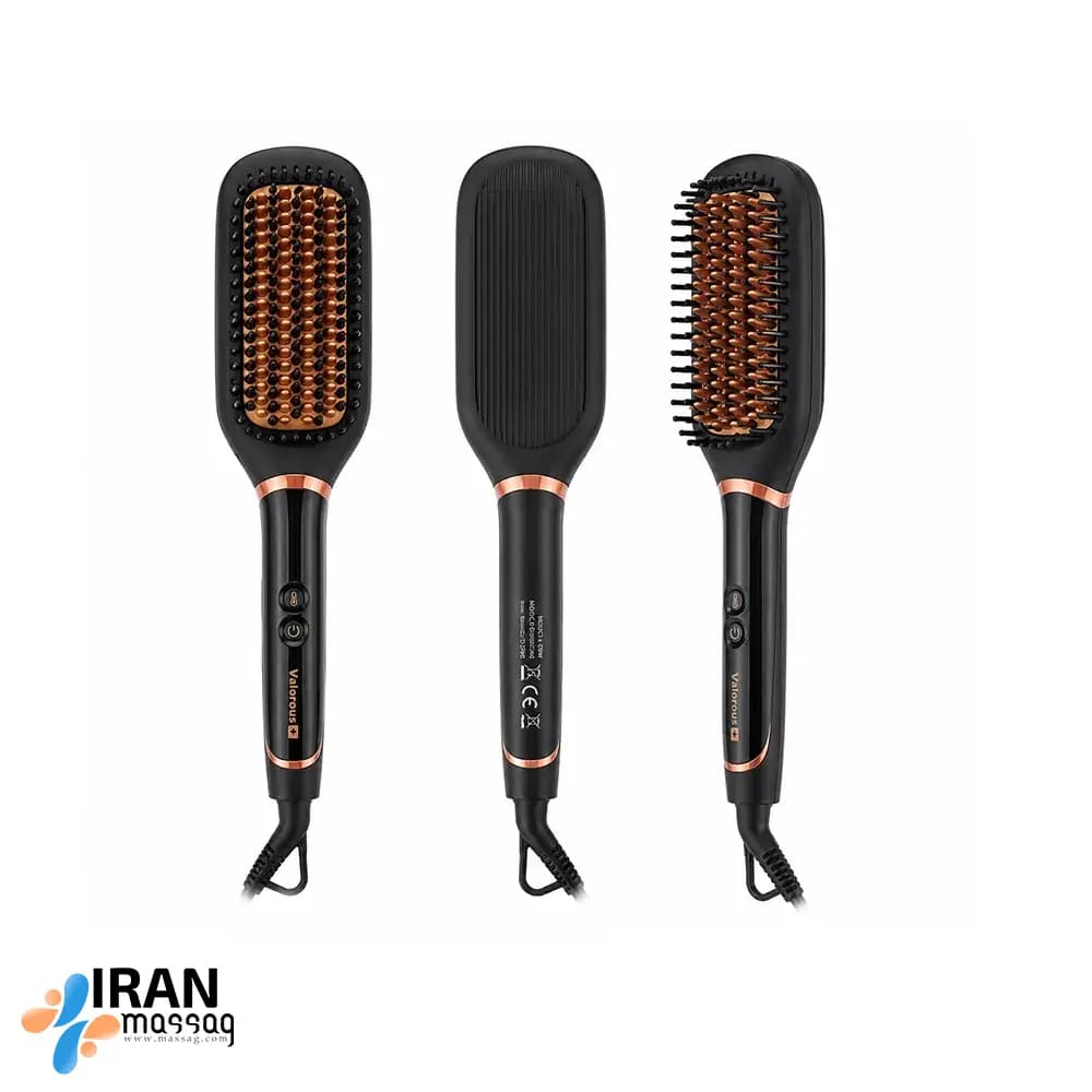 برس حرارتی ولروس مدل VL-308 | صاف‌کننده حرفه‌ای مو با صفحه سرامیکی و گرمایش سریع