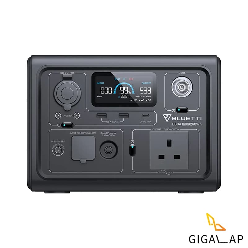 پاور استیشن UPS همراه قدرتمند 600 وات بلوتی مدل BLUETTI EB3A 600W — تصویر ۳