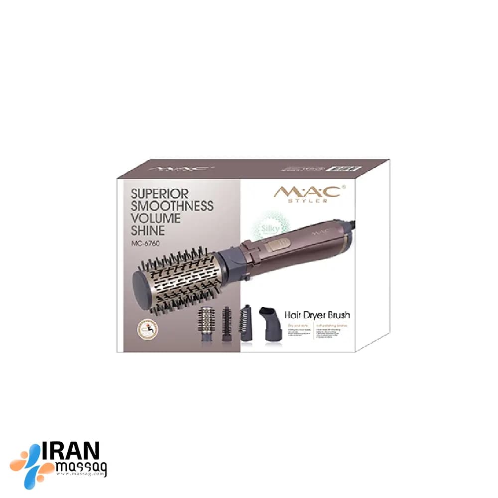 سشوار چرخشی مک استایلر مدل MC-6760 | خشک‌کن و حالت‌دهنده 4 کاره — تصویر ۲