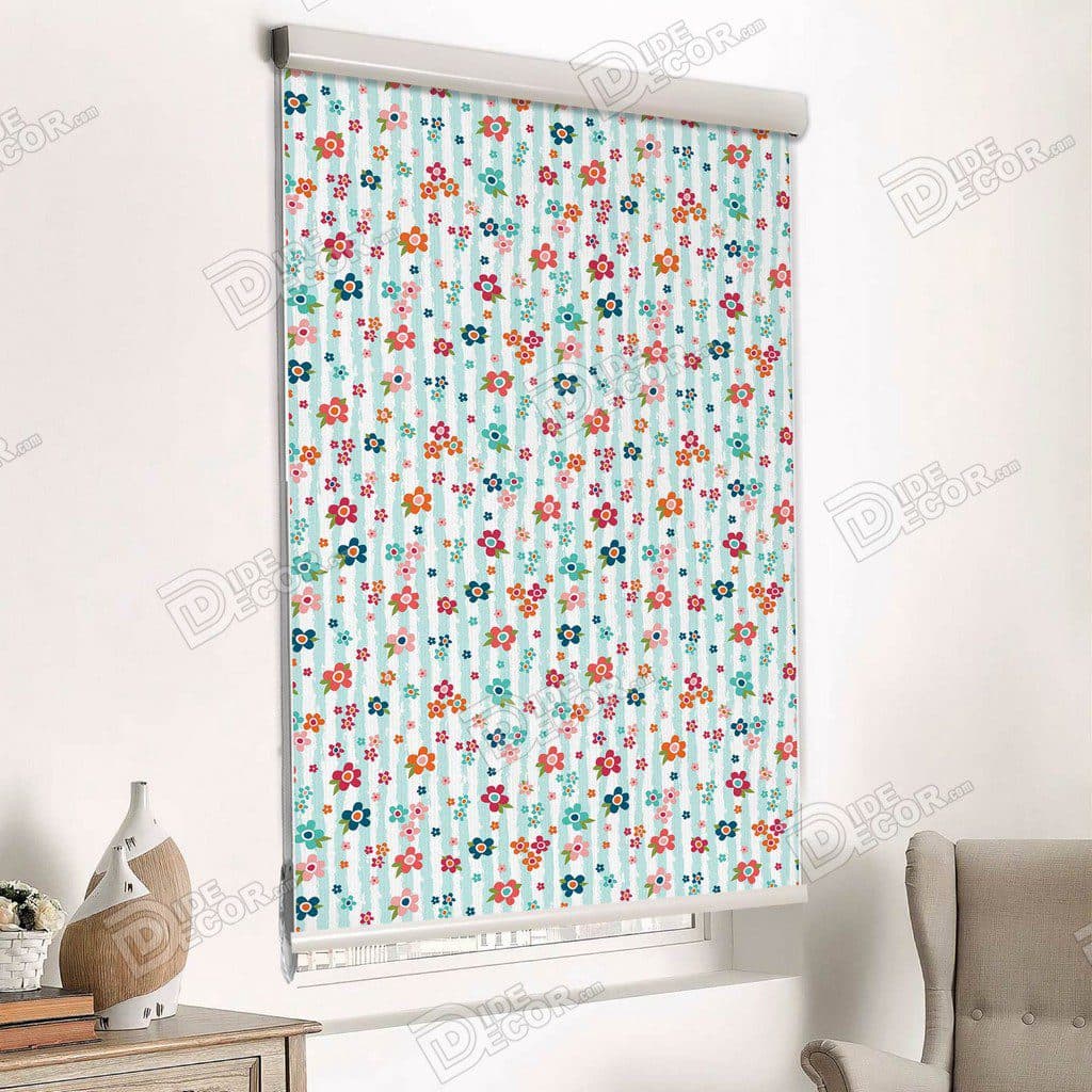 پرده شید گل دار کد SMP-606