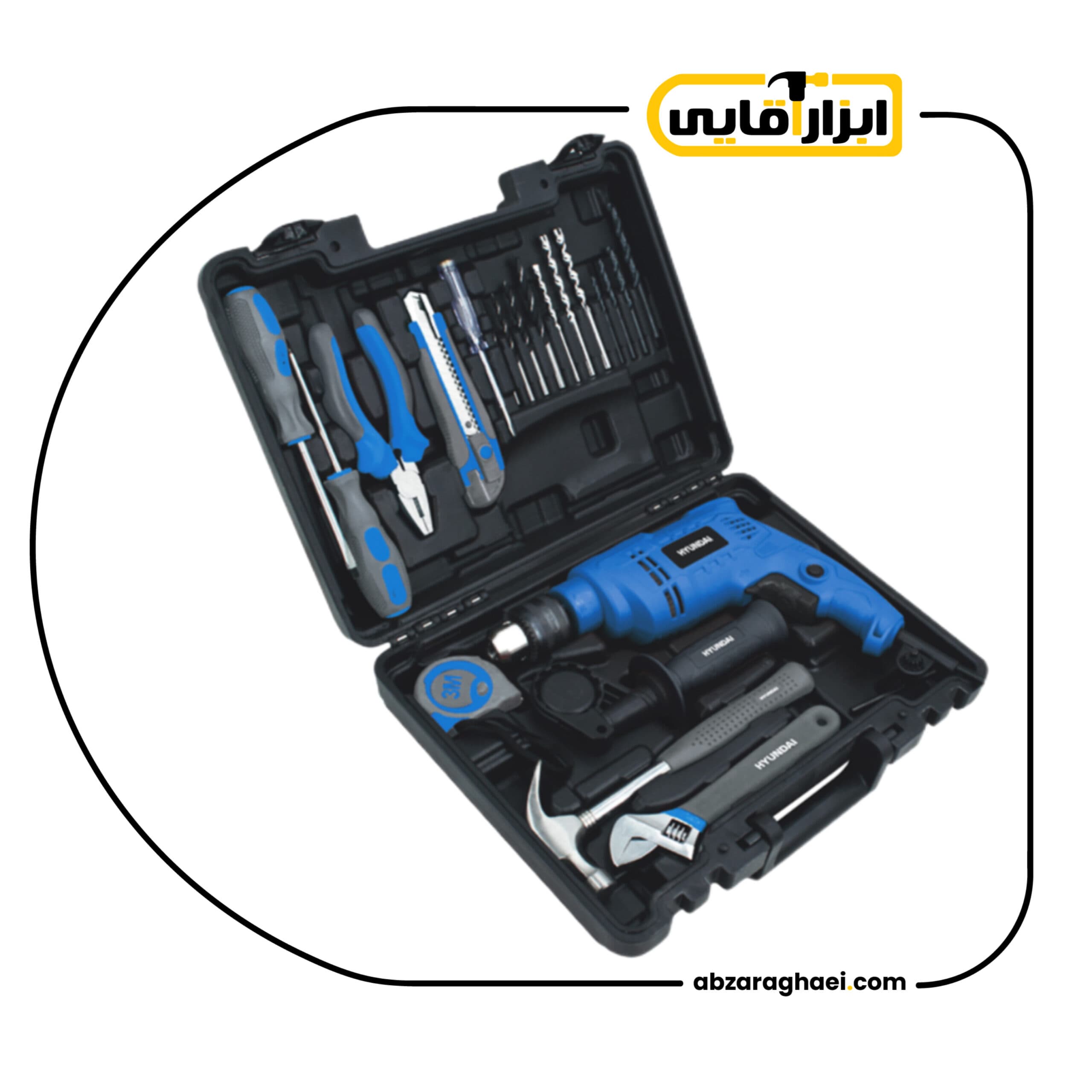 کیت دریل 13 چکشی 720 وات همراه با متعلقات هیوندای مدل HP7221