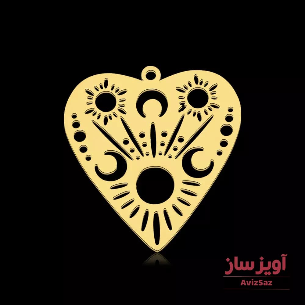 گردنبند ماه با طرح قلب کد 101521