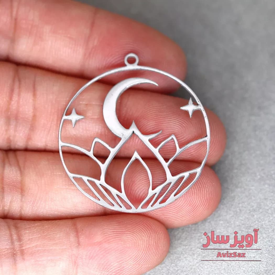 گردنبند ماه و گل نیلوفر کد 101501