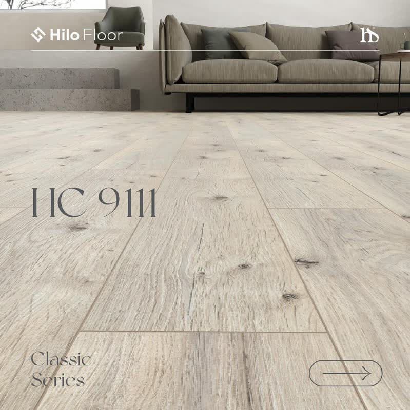 پارکت لمینت هیلو با رنگ روشن طرح بلوط کد HC 9111 — تصویر ۴