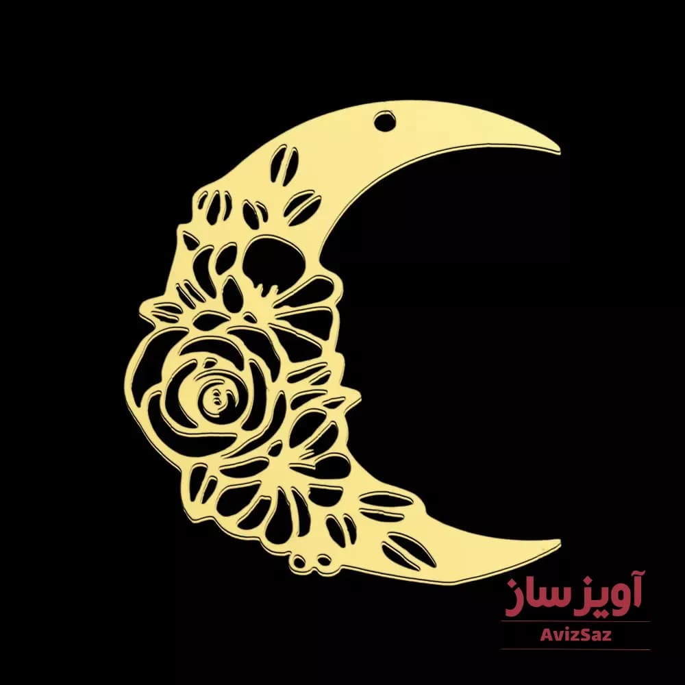 گردنبند ماه و گل رز کد 101491