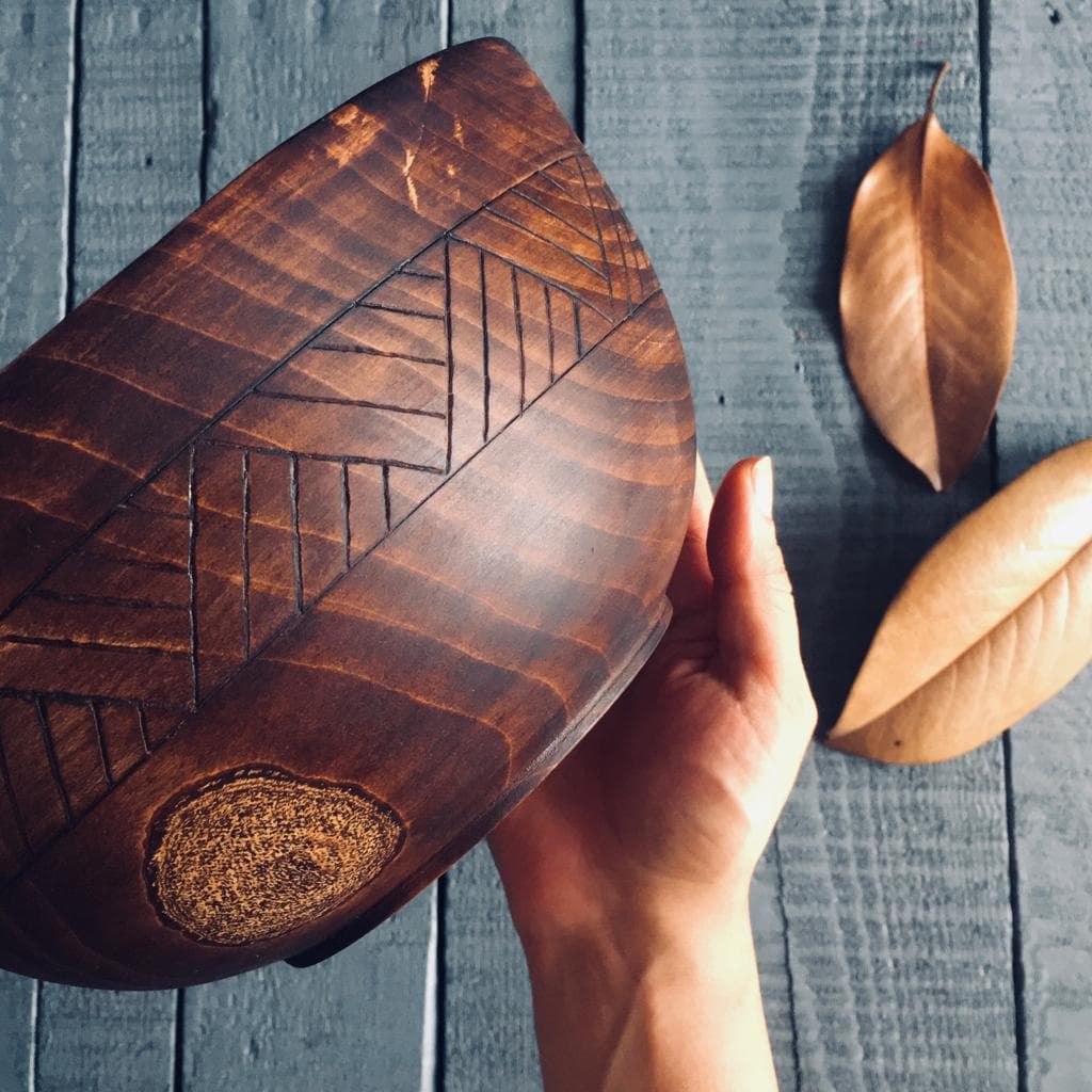 کاسه چوبی بزرگ کد 302 — تصویر ۳