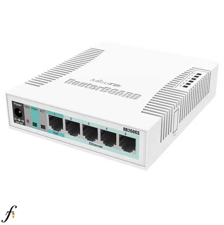 روتر سوئیچ شبکه میکروتیک مدل RB260GS با پنج پورت گیگابیت