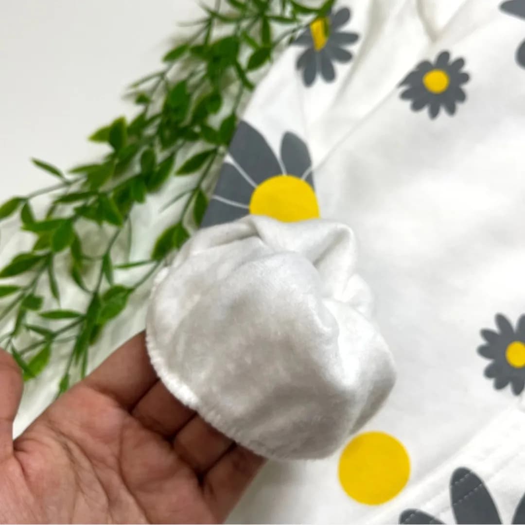 سوییشرت دورس دخترانه تو کرکی طرح بابونه مناسب 11 تا 17 سال — تصویر ۲