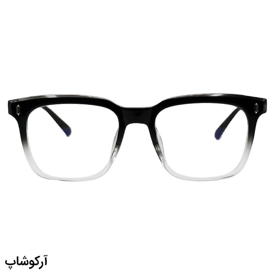 عینک طبی با فریم شکل مربعی، از جنس TR، رنگ مشکی و لنز بلوکات و قابل تعویض مدل TR86012 — تصویر ۳