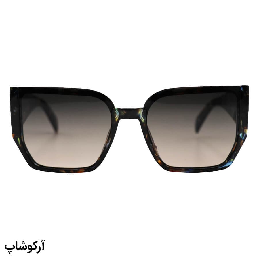 عینک آفتابی زنانه PRADA با فریم چند رنگ، شکل پروانه‌ای و لنز قهوه‌ای سایه روشن مدل 3765 — تصویر ۳