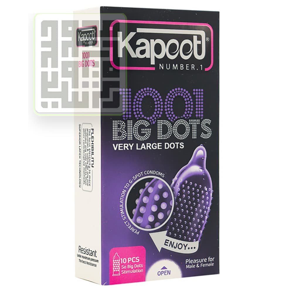کاندوم کاپوت مدل BIG DOTS 1001 خار درشت بسته 10 تایی — تصویر ۴