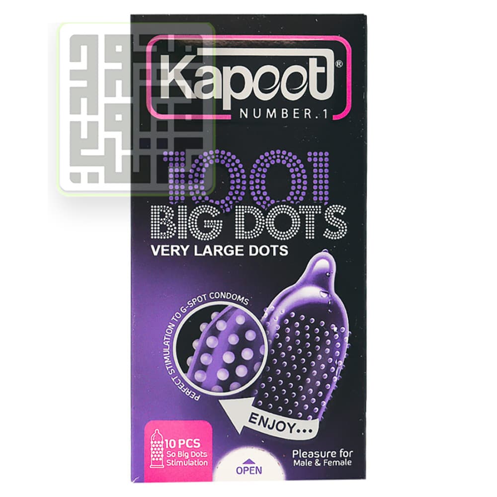 کاندوم کاپوت مدل BIG DOTS 1001 خار درشت بسته 10 تایی — تصویر ۳