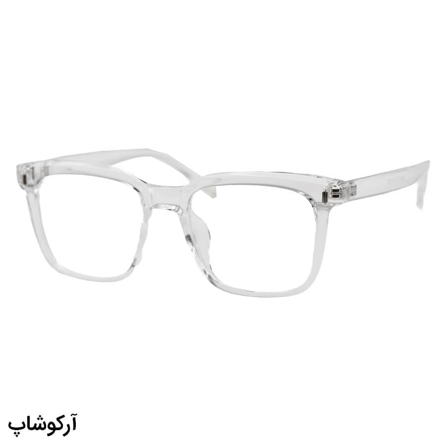 عینک طبی با فریم شکل مربعی، از جنس TR، بیرنگ و شفاف و لنز بلوکات و قابل تعویض مدل TR86012