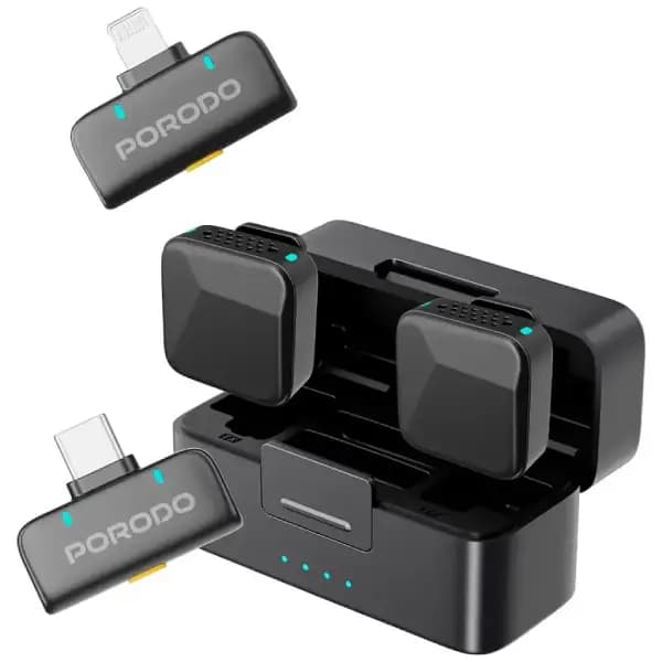 میکروفون بی سیم یقه ای پرودو مدل Porodo Orion Lavalier Microphone PDLAMPHF75BK — تصویر ۳