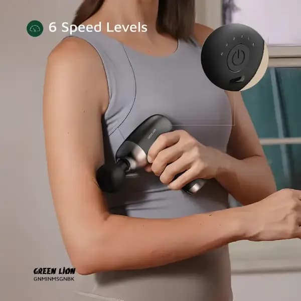 ماساژور تفنگی 6 حالته گرین لاین مدل Green Lion Mini Massage Gun GNMINMSGNBK — تصویر ۶