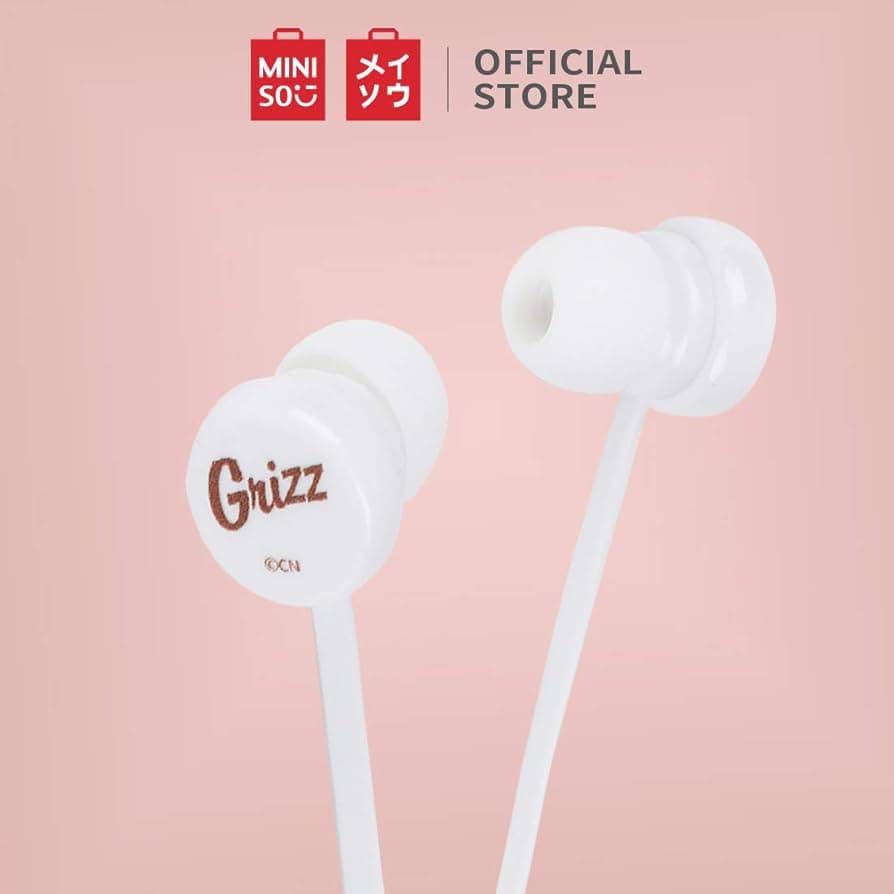 ایرفون مینیسو، مدل Miniso We Bare Bears Collection 4.0 In-ear Earphones with Storage Bag، صورتی، گریزی — تصویر ۳
