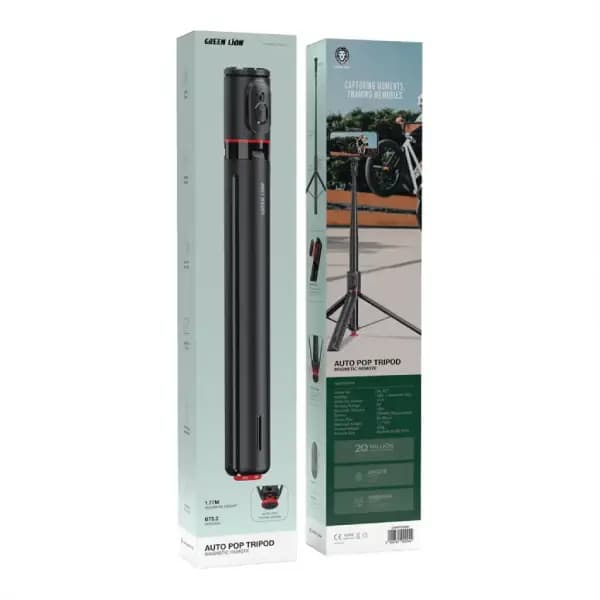 مونوپاد و سه پایه شاتردار با ریموت گرین لاین مدل Green Lion Auto Pop Tripod Magnetic Remote GL-ST1 — تصویر ۶