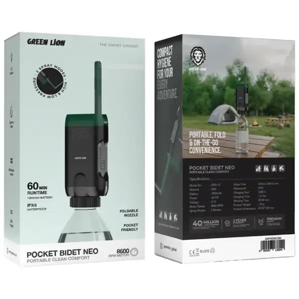 دستگاه شست و شو قابل حمل گرین لاین مدل Green Lion Pocket Bidet Neo Portable Clean Comfort — تصویر ۳