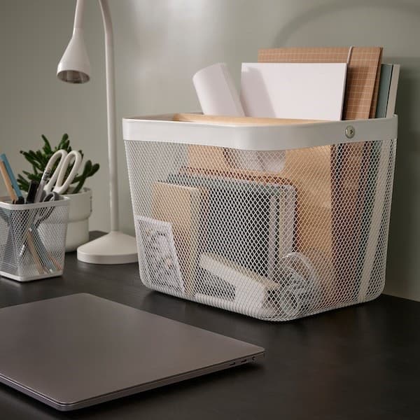 سبد نظم دهنده آیکیا، مدل RISATORP، رنگ سفید، 33x24x23 سانتی متر — تصویر ۳