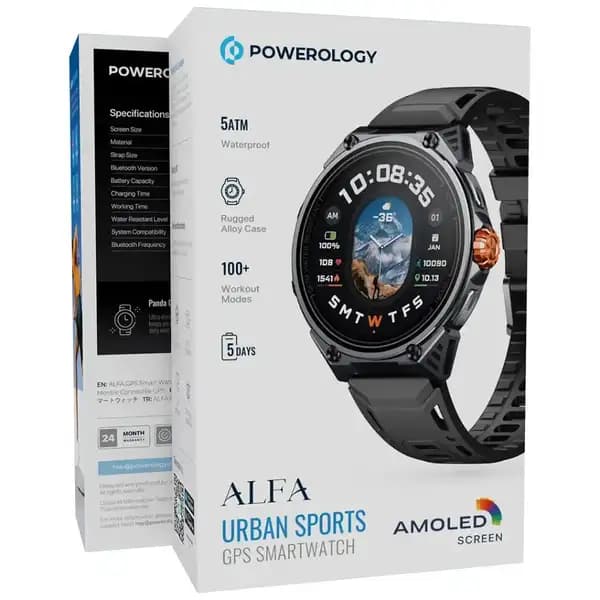 ساعت هوشمند 1.43 اینچ پاورولوژی مدل Powerology Alfa Urban Sports PSWBT348 — تصویر ۳