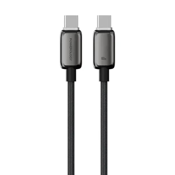 کابل تایپ سی به تایپ سی 60 وات پاورولوژی مدل Powerology Zinco Series USB-C to USB-C