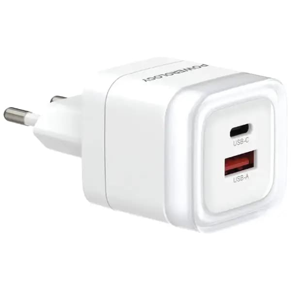 شارژر دیواری 35 وات 2 پورت پاورولوژی مدل Powerology Lunex Series Dual-Port Fast Charger