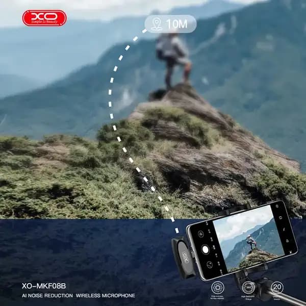 میکروفون یقه ای بی سیم لایتنینگ ایکس او مدل XO MKF08B Lightning wireless Collarclip microphone — تصویر ۴