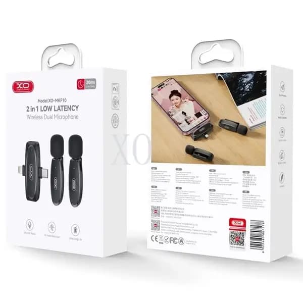 میکروفون بی سیم تایپ سی و لایتنینگ ایکس او مدل XO MKF10 Type-C + Lightning Wireless Microphone — تصویر ۳