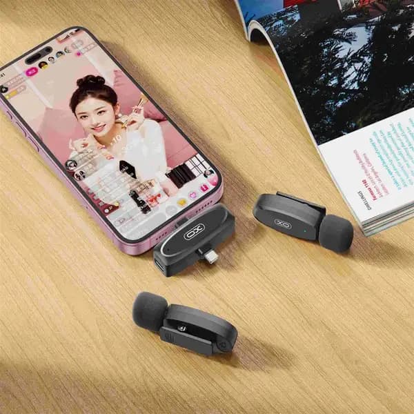 میکروفون بی سیم تایپ سی و لایتنینگ ایکس او مدل XO MKF10 Type-C + Lightning Wireless Microphone — تصویر ۲