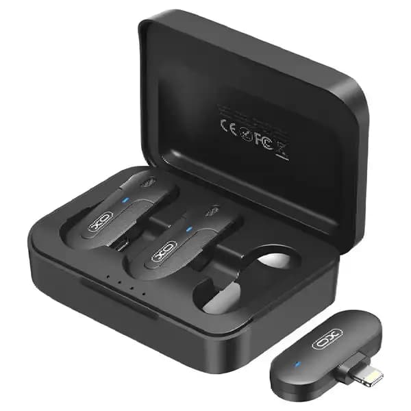 میکروفون بی سیم یقه ای لایتنینگ ایکس او مدل XO MKF09B ANC Noise Reduction Lightning Wireless Microphone