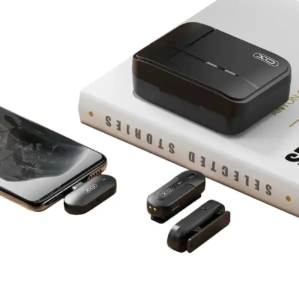میکروفون بی سیم یقه ای لایتنینگ ایکس او مدل XO MKF09B ANC Noise Reduction Lightning Wireless Microphone — تصویر ۳