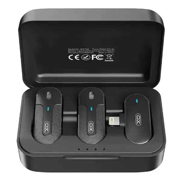 میکروفون بی سیم یقه ای لایتنینگ ایکس او مدل XO MKF09B ANC Noise Reduction Lightning Wireless Microphone — تصویر ۲