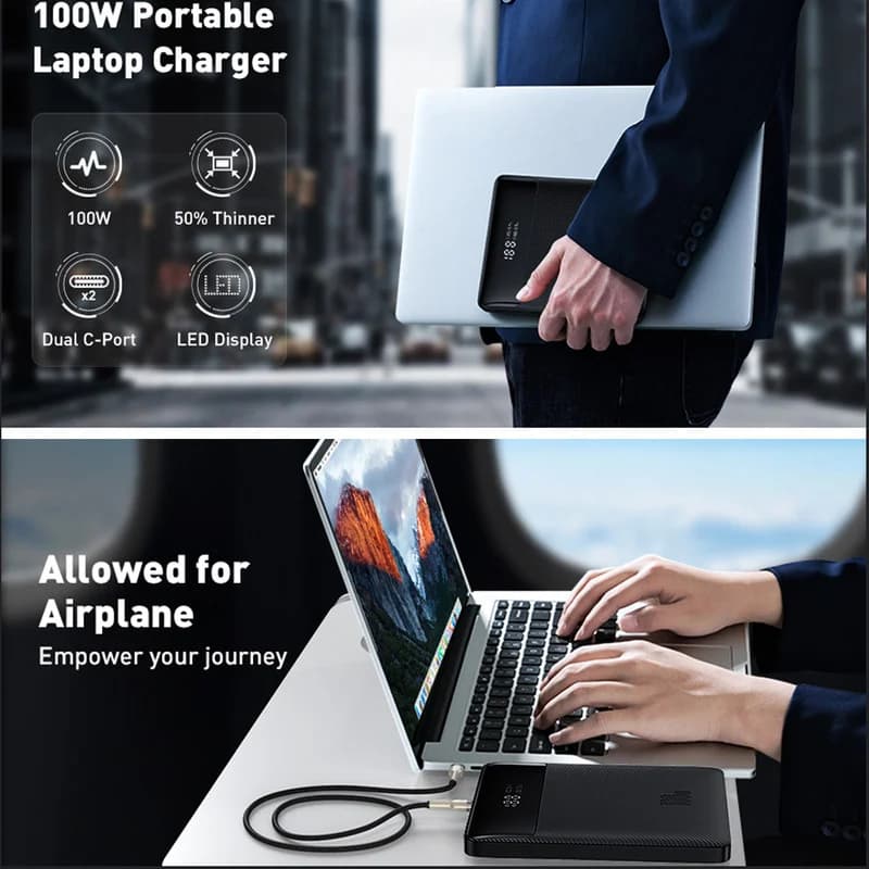 پاوربانک باسئوس مدل BALDE HIGH POWER DIGITAL DISPALY PPBL000201 100W ظرفیت 20000 میلی آمپر ساعت — تصویر ۷