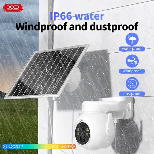 دوربین نظارتی هوشمند با پنل خورشیدی ایکس او مدل XO CR10 Solar Outdoor Camera 300W Pixel WiFi Edition — تصویر ۶