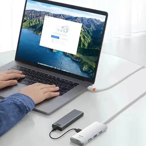 هاب تایپ سی 4 پورت با کابل 1 متر بیسوس مدل Baseus Lite Series Type-C Hub Adapter BS-OH031 WKQX030402 — تصویر ۳