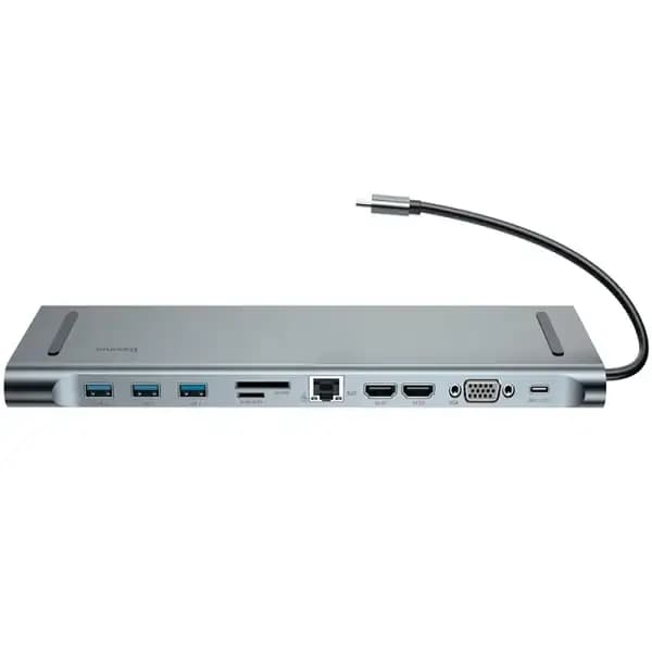 هاب آداپتور تایپ سی چند کاره بیسوس مدل Baseus Enjoyment CATSX-G0G Type C 11 in 1 Multi-function Docking Station for MacBook NoteBook — تصویر ۲