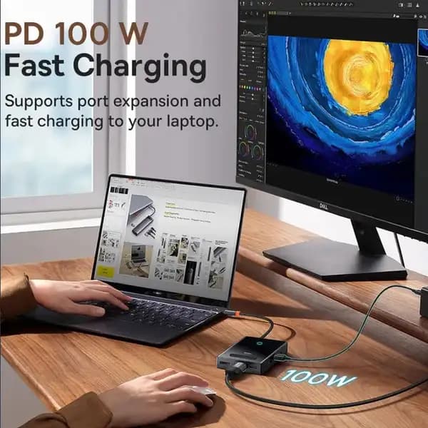 هاب تایپ سی 8 پورت بیسوس مدل Baseus Focus Series 8 Port Type-C Hub Adapter OH082 — تصویر ۷