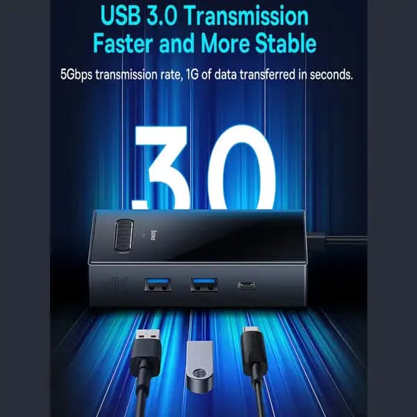 هاب تایپ سی 8 پورت بیسوس مدل Baseus Focus Series 8 Port Type-C Hub Adapter OH082 — تصویر ۶