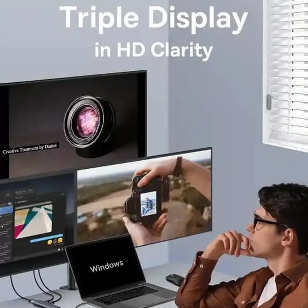 هاب تایپ سی 7 پورت بیسوس مدل Baseus 7 in 1 Triple-Display Hub BS-OH117 — تصویر ۸