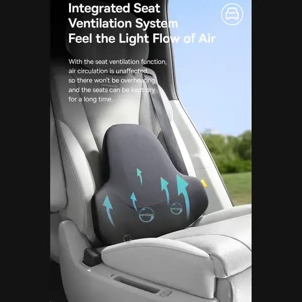 پشتی کمری طبی صندلی مموری فوم بیسوس مدل Baseus PrimeTrip VH1 Breathable Car Lumbar — تصویر ۴