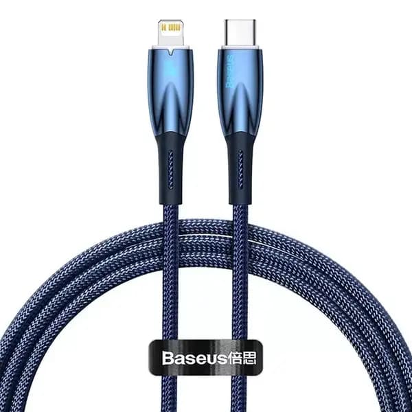 کابل تایپ سی به لایتنینگ 20 وات 2 متری بیسوس مدل Baseus Glimmer PD Fast Charging Data Cable CADH000101 — تصویر ۲