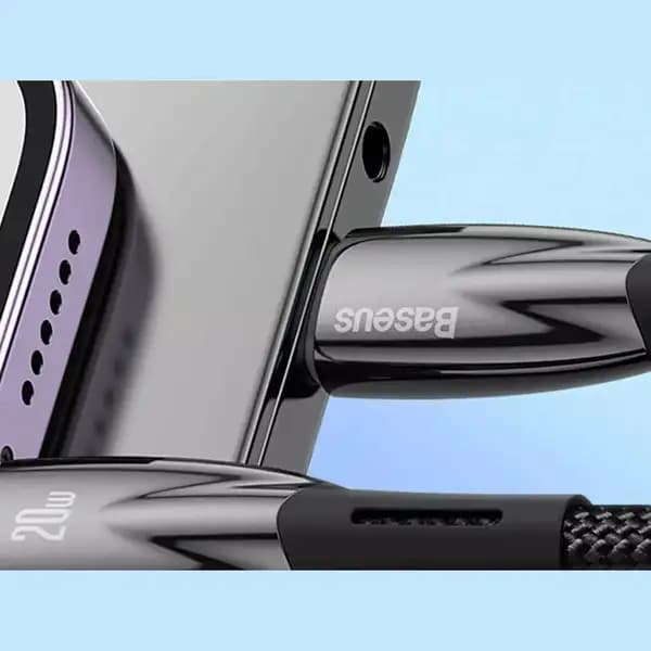 کابل تایپ سی به لایتنینگ 20 وات 2 متری بیسوس مدل Baseus Glimmer PD Fast Charging Data Cable CADH000101 — تصویر ۷