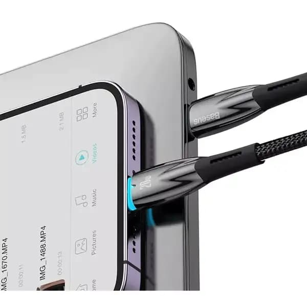 کابل تایپ سی به لایتنینگ 20 وات 2 متری بیسوس مدل Baseus Glimmer PD Fast Charging Data Cable CADH000101 — تصویر ۶