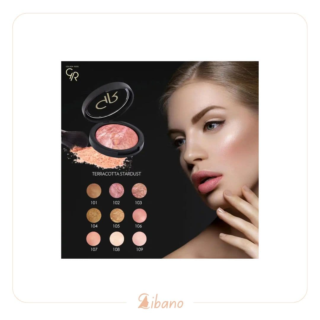 گلدن رز رژگونه تراکوتا استارداست شماره (103) Golden Rose Terracotta Stardust — تصویر ۲